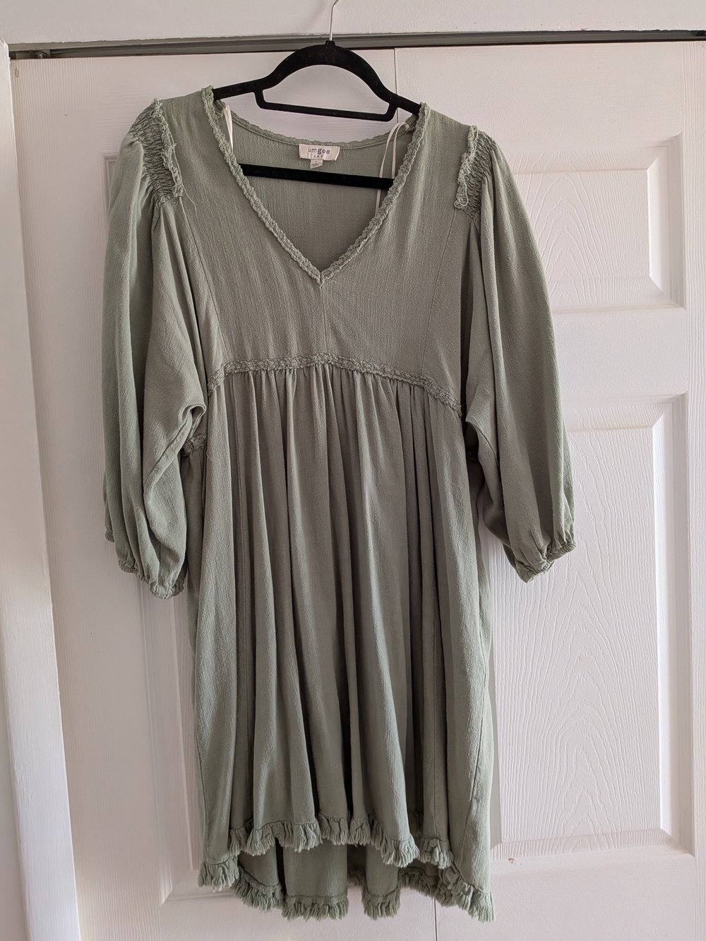 Umgee Sage Green V-Neck Peasant Tunic